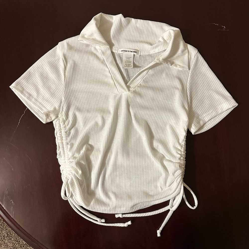 cute white collared top